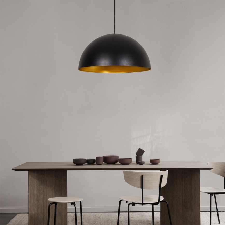 Takpendel på kabel SIVANI 1x E27/40 W/230 V Ø 60 cm svart/koppar