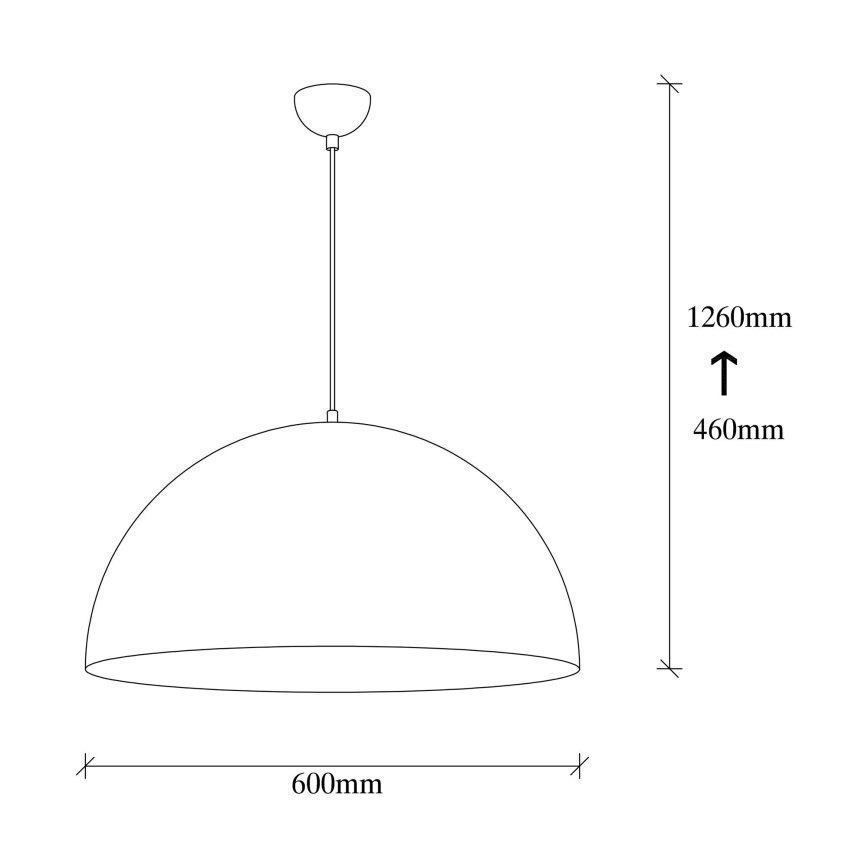 Takpendel på kabel SIVANI 1x E27/40 W/230 V Ø 60 cm svart/koppar