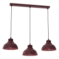 Takpendel på kabel SVEN 3xE27/15W/230V bordeauxröd