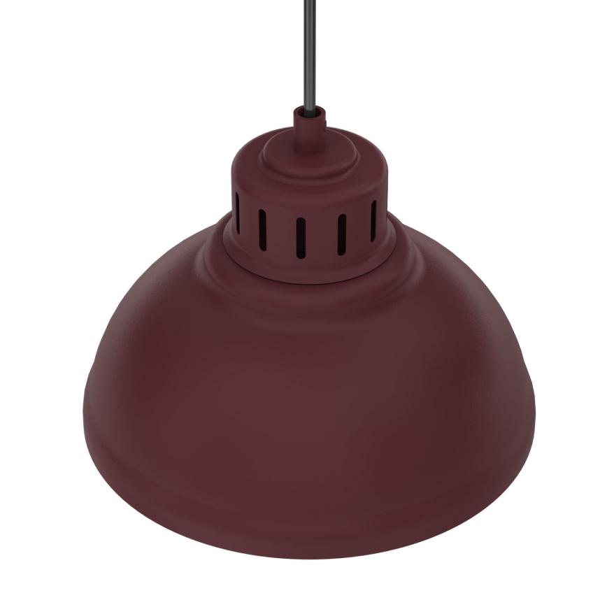 Takpendel på kabel SVEN 3xE27/15W/230V bordeauxröd