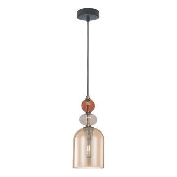 Takpendel på kabel TROPEA 1xE27/15W/230V svart/rökig röd/beige