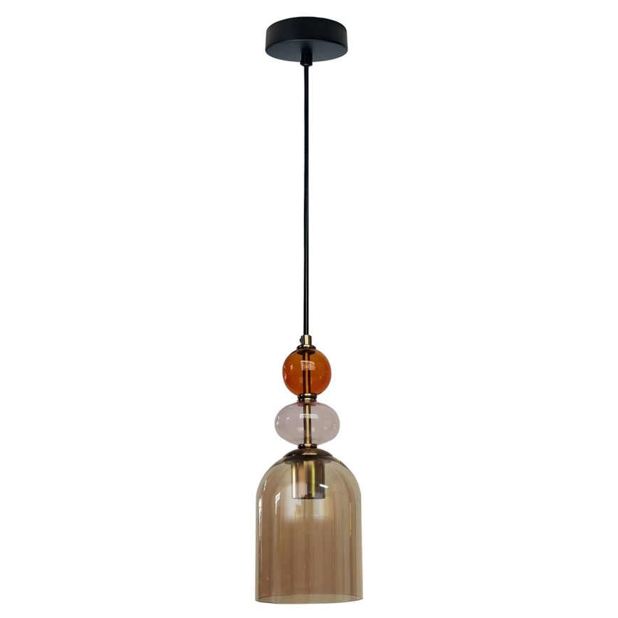 Takpendel på kabel TROPEA 1xE27/15W/230V svart/rökig röd/beige