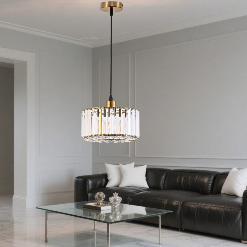 Takpendel på kabel VETRO 1xE27/60W/230V guld