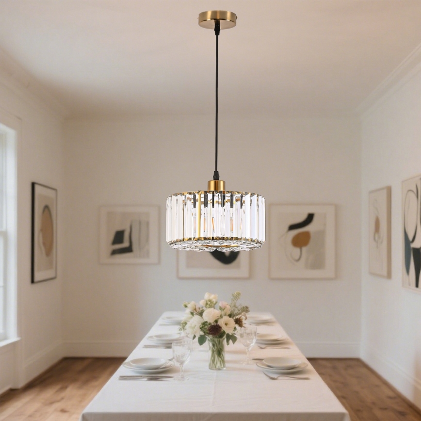 Takpendel på kabel VETRO 1xE27/60W/230V guld