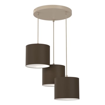 Takpendel på sladd ARDEN 3xE27/15W/230V Ø 30 cm beige/brun