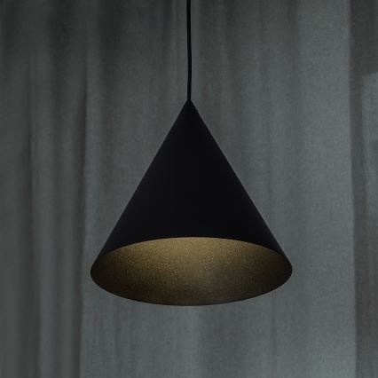 Takpendel på sladd ETNA II 1xE27/15W/230V Ø 25 cm svart