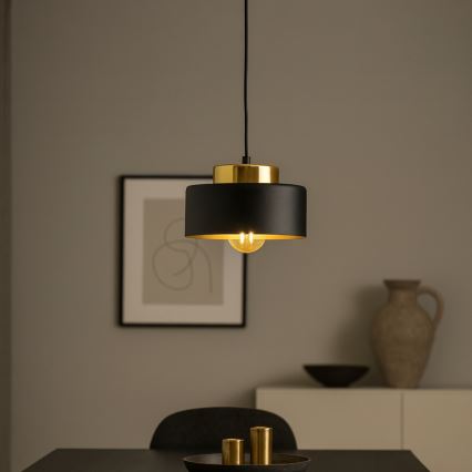 Takpendel på sladd IGNIA 1xE27/60W/230V svart/guld