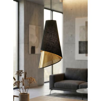 Takpendel på sladd MODA 1xE27/15W/230V svart/guld