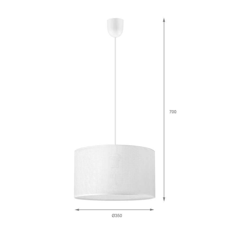 Takpendel på sladd SIRJA PLISADO 1xE27/15W/230V Ø 35 cm vit