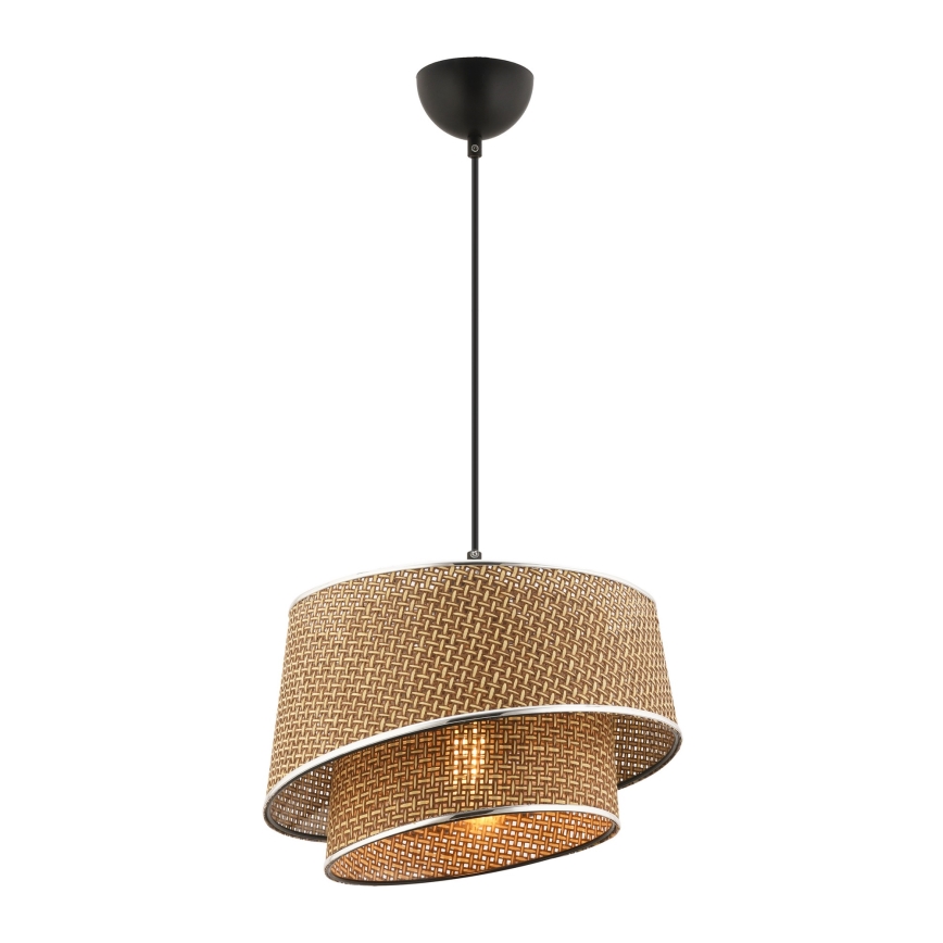 Takpendel på vajer BARETTE 1xE27/60W/230V brun/blank krom