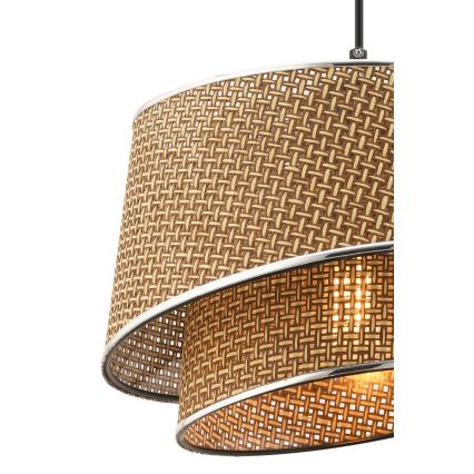 Takpendel på vajer BARETTE 1xE27/60W/230V brun/blank krom