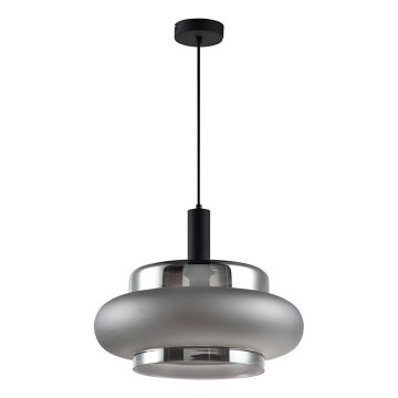 Takpendel på vajer BRIZI 1xE27/40W/230V grå/rökfärgad