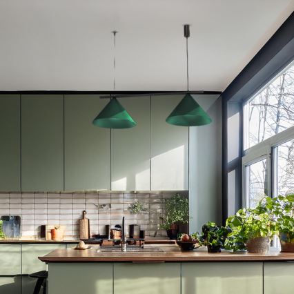 Takpendel på vajer CAPITAL 2xGX53/15W/230V, grön