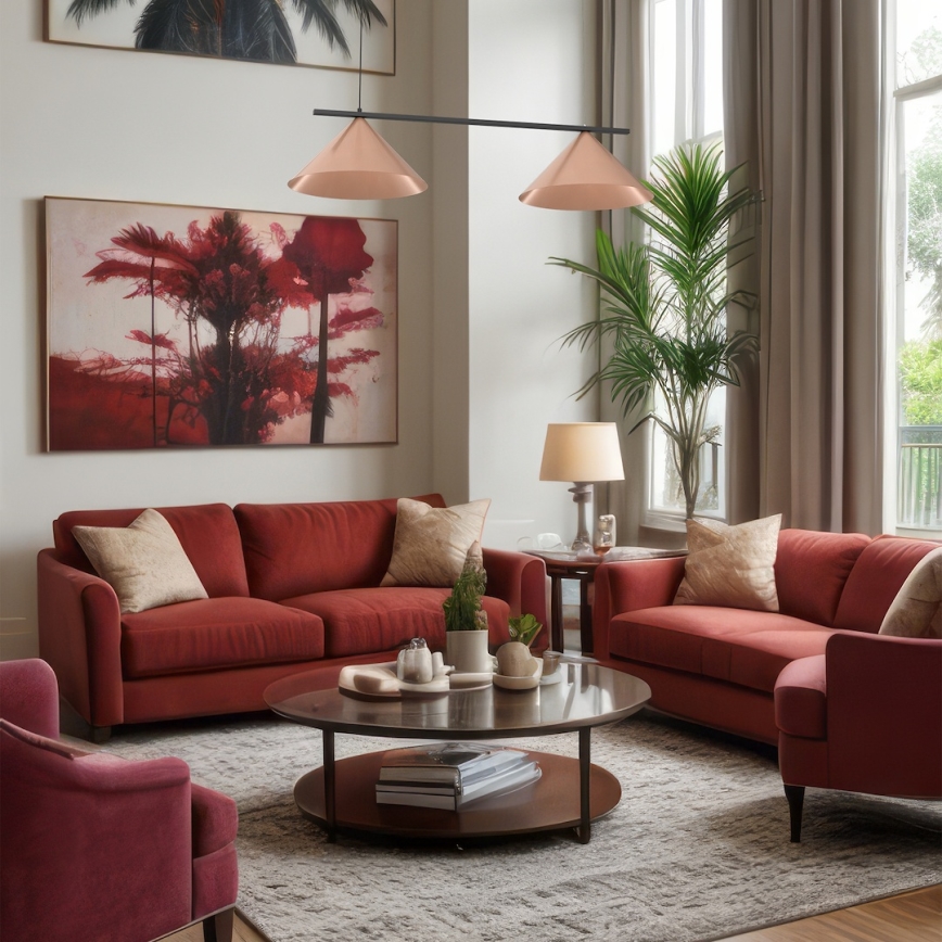 Takpendel på vajer CAPITAL 2xGX53/15W/230V roséguld