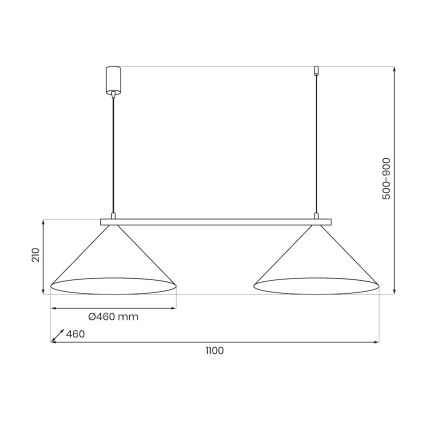 Takpendel på vajer CAPITAL 2xGX53/15W/230V roséguld