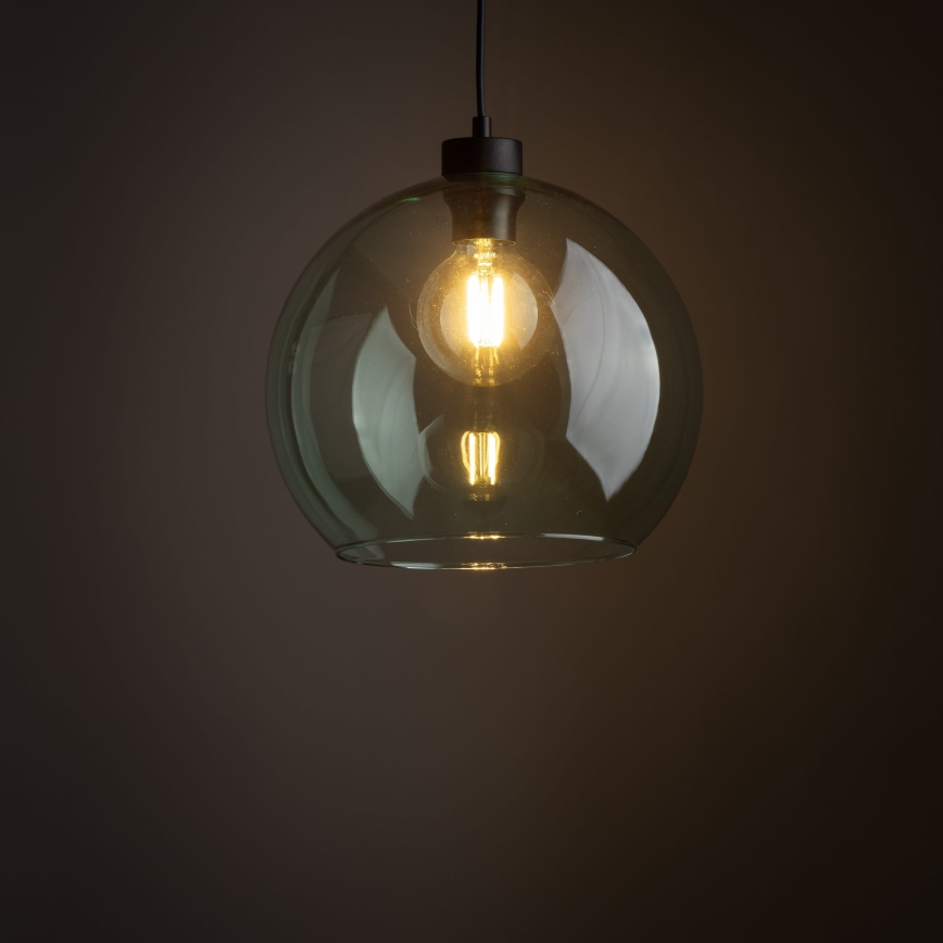 Takpendel på vajer CUBUS 1xE27/15W/230V svart/rökgrön
