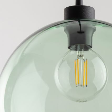 Takpendel på vajer CUBUS 1xE27/15W/230V svart/rökgrön