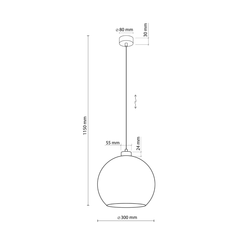 Takpendel på vajer CUBUS 1xE27/15W/230V svart/rökgrön