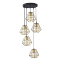Takpendel på vajer DIAMOND 5xE27/15W/230V svart/guld