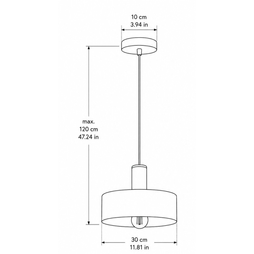 Takpendel på vajer HAKI 1xE27/60W/230V vinröd/svart