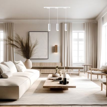 Takpendel på vajer i skensystemet PIPE 3xGU10/10W/230V vit