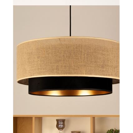 Takpendel SARTA 1xE27/60W/230V Ø 45 cm svart/jute