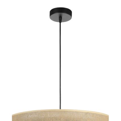 Takpendel SARTA 1xE27/60W/230V Ø 45 cm svart/jute