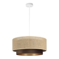Takpendel SARTA med kabel 1xE27/60W/230V Ø 45 cm, brun/jute