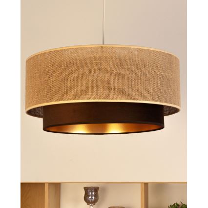 Takpendel SARTA med kabel 1xE27/60W/230V Ø 45 cm, brun/jute