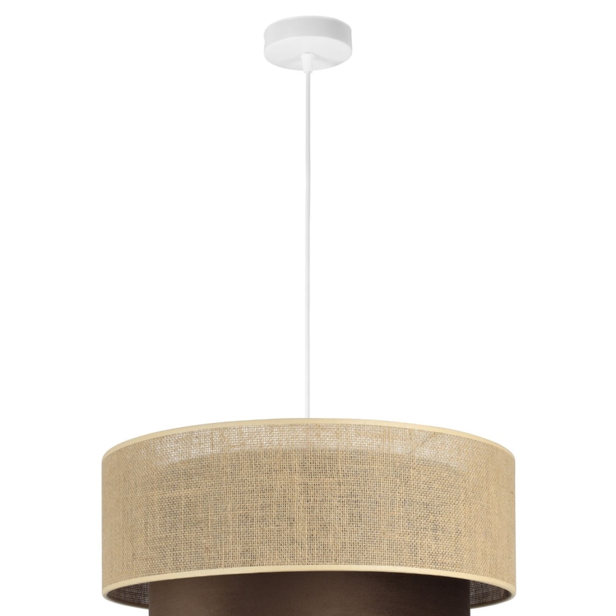 Takpendel SARTA med kabel 1xE27/60W/230V Ø 45 cm, brun/jute