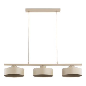 Takpendel SELIA på sladd 3xE27/15W/230V beige