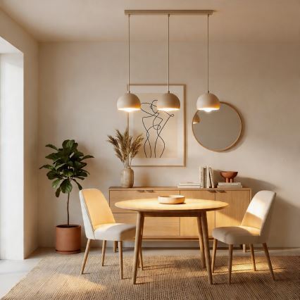 Takpendel SOOL på sladd 3xE27/15W/230V beige