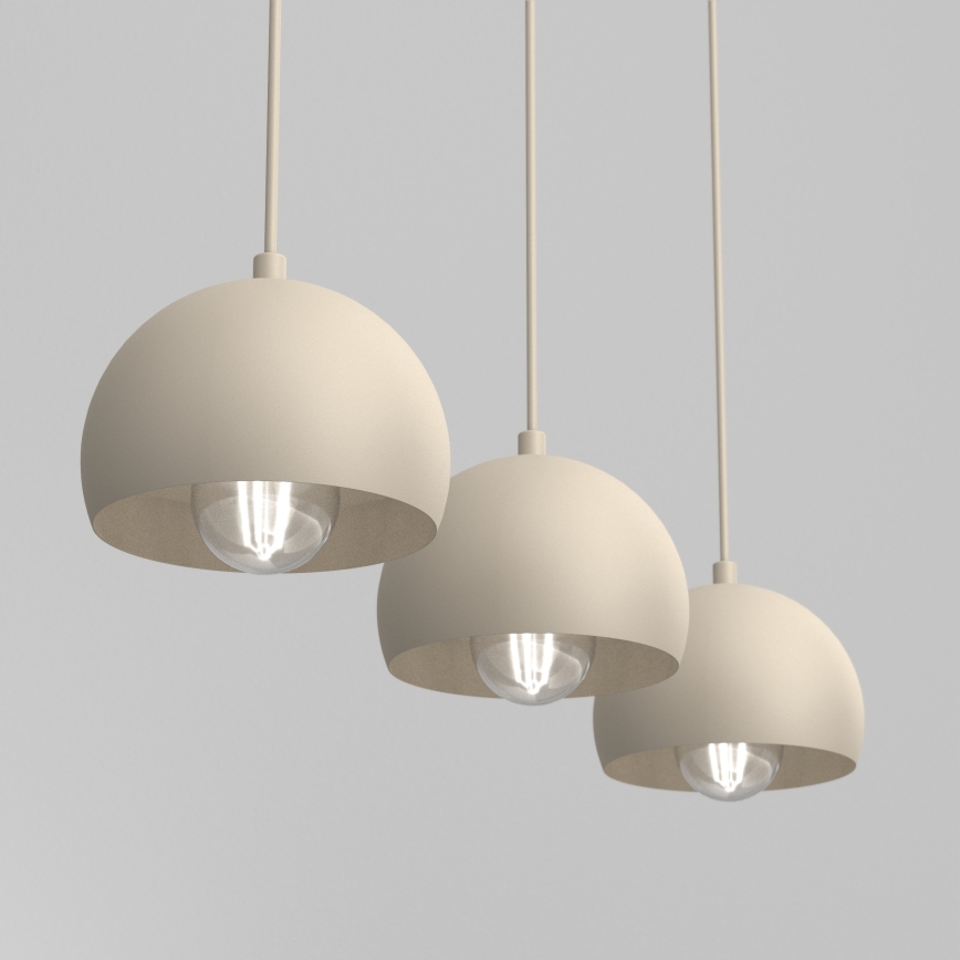 Takpendel SOOL på sladd 3xE27/15W/230V beige
