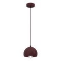 Takpendel SOOL på vajer 1xE27/15W/230V Ø 15 cm bordeaux