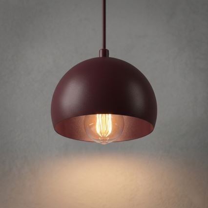 Takpendel SOOL på vajer 1xE27/15W/230V Ø 15 cm bordeaux