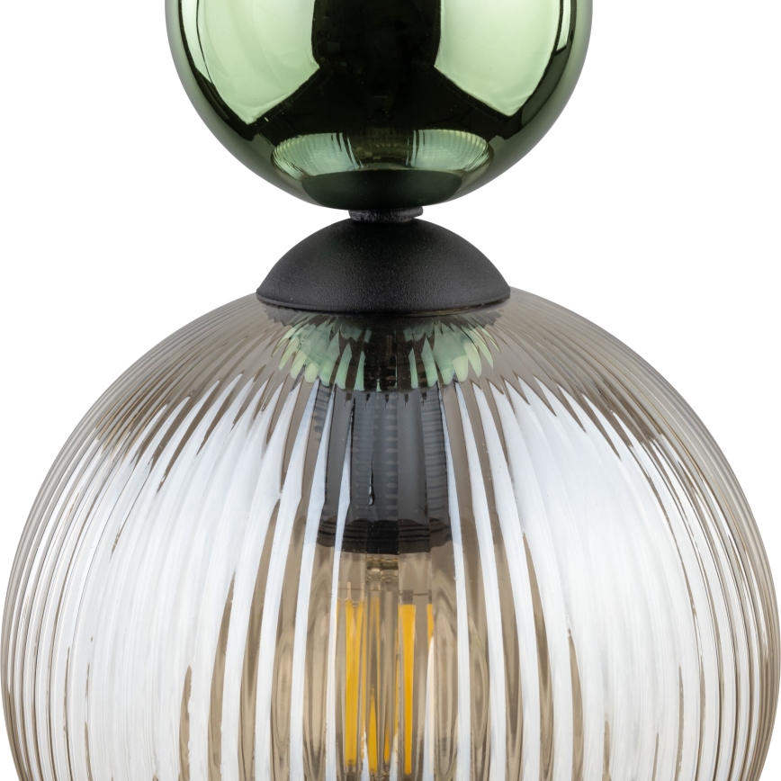 Takpendel SOPHIA med sladd 1xE14/10W/230V svart/grön/rökbeige