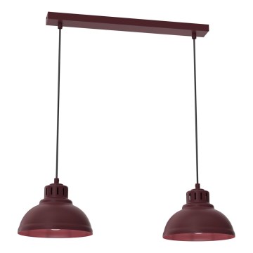 Takpendel SVEN 2xE27/15W/230V vinröd