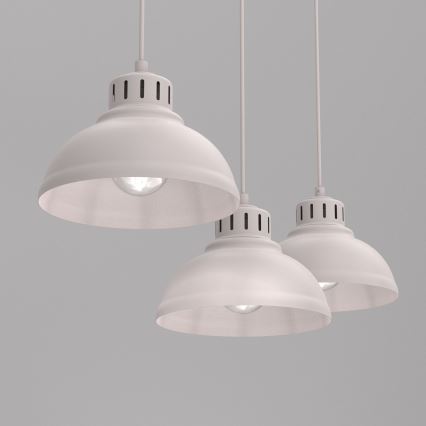 Takpendel SVEN på sladd 3xE27/15W/230V, krämfärgad