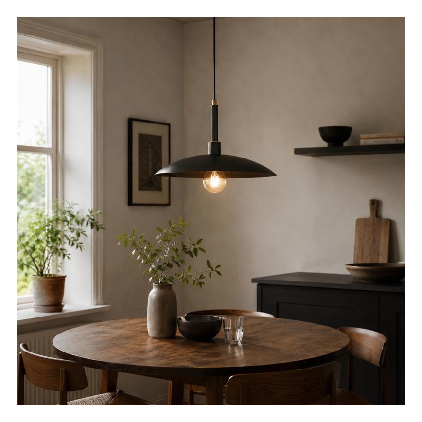 Takpendel YUMI på vajer 1xE27/15W/230V svart