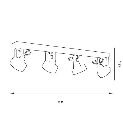 Takpotlight VIVA 4xGU10/AR/15W/230V