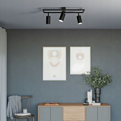 Takspot 3xGU10/30W/230V svart