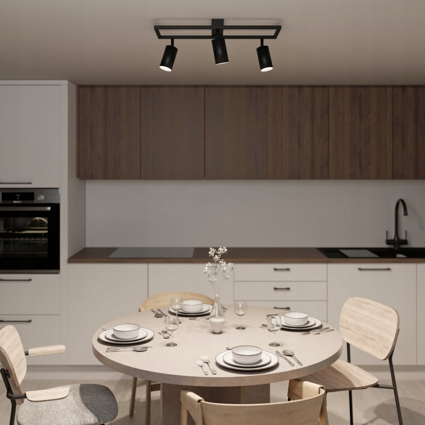 Takspot 3xGU10/30W/230V svart