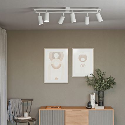 Takspot 6x GU10/30 W/230 V vit