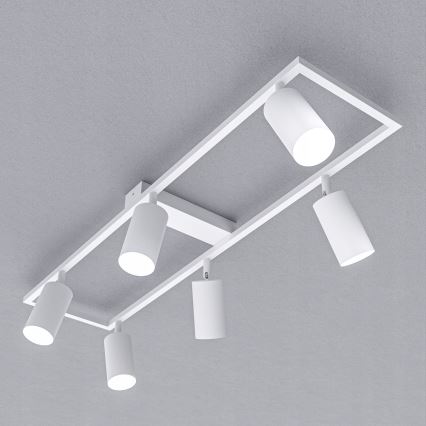 Takspot 6x GU10/30 W/230 V vit