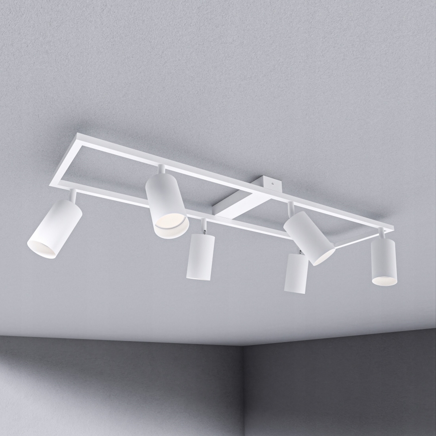 Takspot 6x GU10/30 W/230 V vit