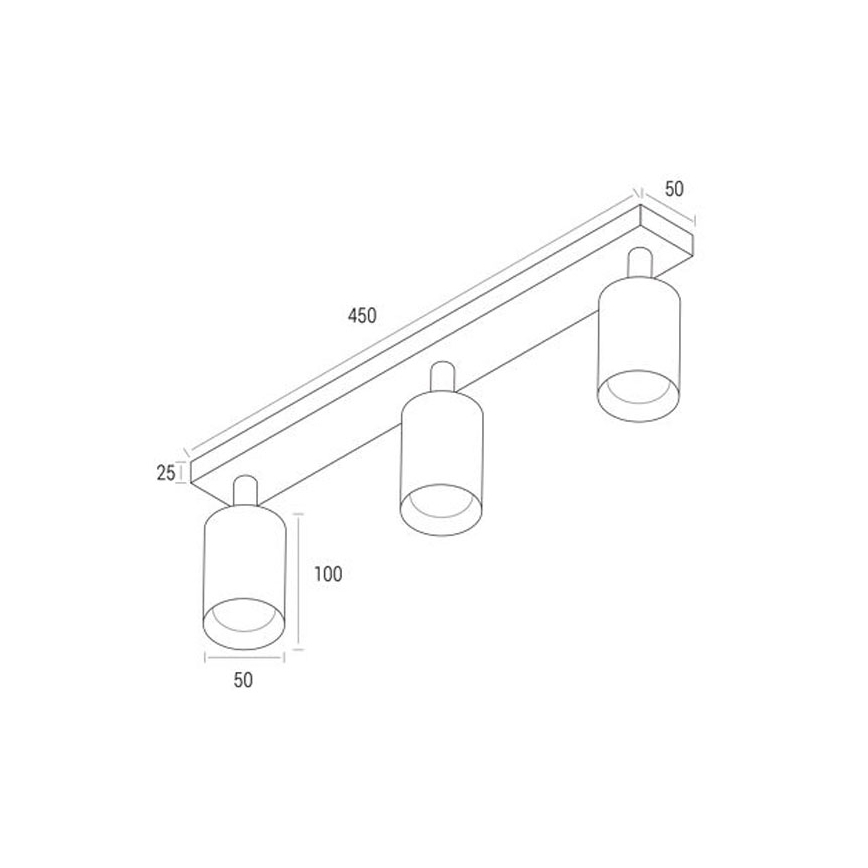 Takspot ANGIE 3xGU10/35W/230V svart