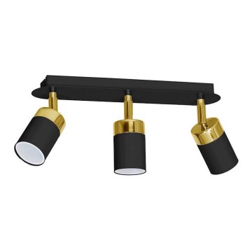 Takspot JOKER 3xGU10/25W/230V svart/guld