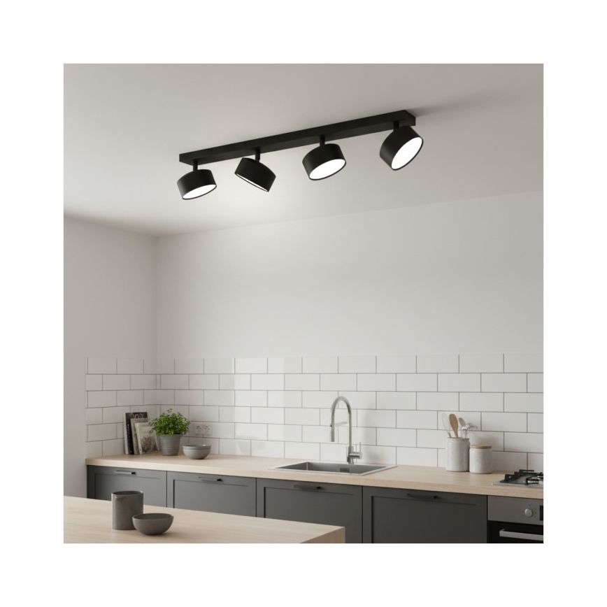 Takspot LUNVIGO 4xGX53/35W/230V svart