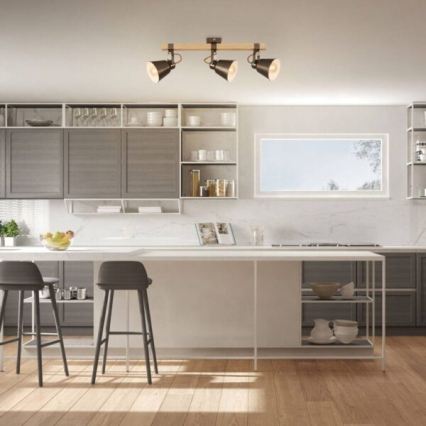 Takspot RETRO 3xE27/40W/230V brun