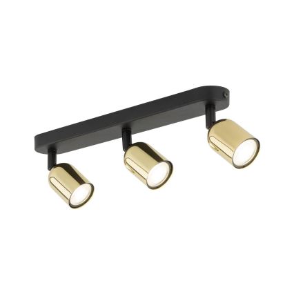 Takspot TOP 3xGU10/10W/230V svart/guld